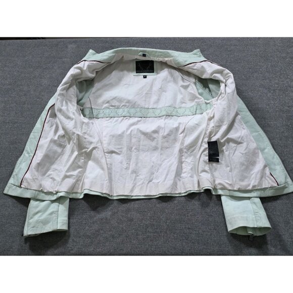 Bod & Christensen Jacket Women M Light Green Penelope Genuine Leather Moto Lined - Picture 10 of 16